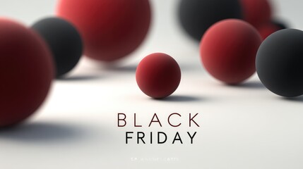 Black friday shopping sale promotion with discounts in a modern environment featuring 3d spheres - captivating visuals for holiday bargain hunters