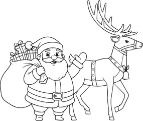 🎁 Stern Santa Claus with Sack and Staff Illustration