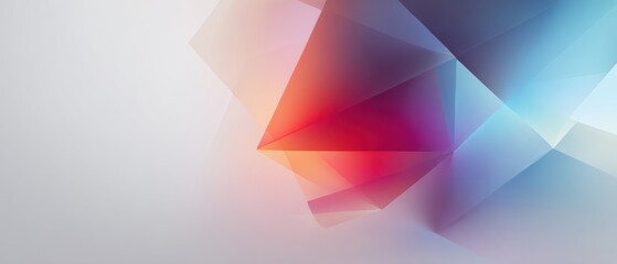 Abstract Geometric Polygon Shapes with Gradient Colors on Light Background