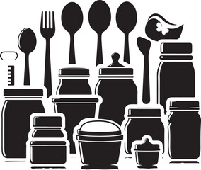 set of kitchen utensils