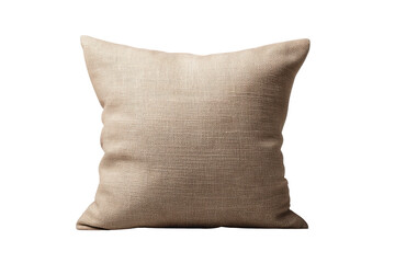 Textured beige linen cushion with soft folds on black background pillow fabric