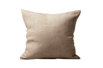 Textured beige linen cushion with soft folds on black background pillow fabric