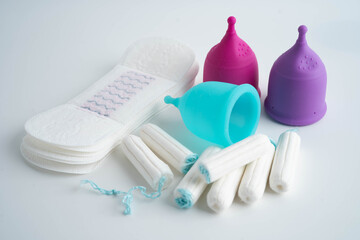 Sanitary hygiene set for women menstrual period cycle protection.
