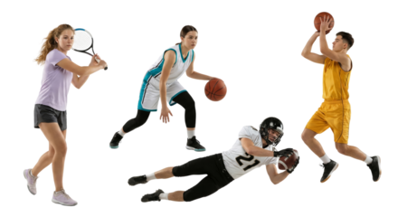 Dynamic composite image showcasing athletic prowess across diverse sports disciplines