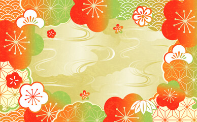 美しい和風柄　イラスト背景