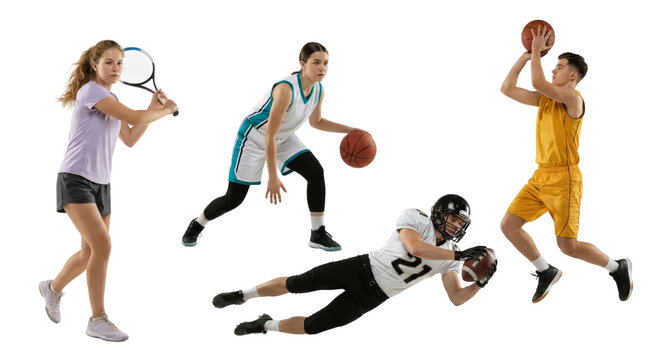Dynamic composite image showcasing athletic prowess across diverse sports disciplines