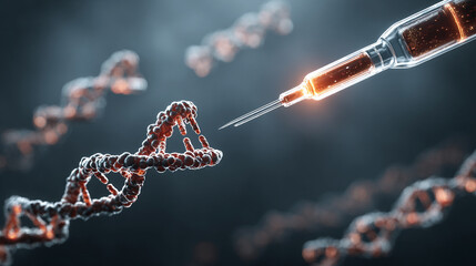 DNA strands, molecular structures, and scientific visualization of synthesis, replication, modification, and mutation processes in modern research