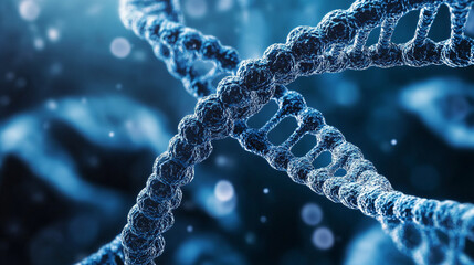 DNA strands, molecular structures, and scientific visualization of synthesis, replication, modification, and mutation processes in modern research