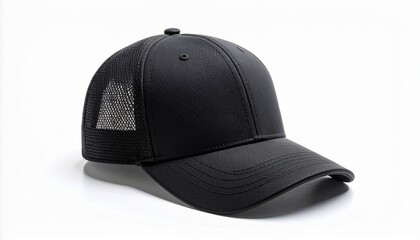 Get the modern street style look with this sleek black trucker cap, perfect for outdoor adventures or urban fashion statements today
