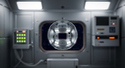 Immersive orbital habitat projection showcasing a futuristic station interior design