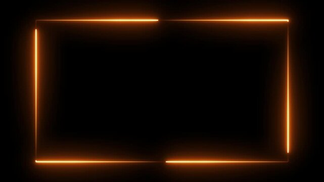 orange neon glow frame animation with smooth rounded edges and soft light streaks ideal for livestream events digital celebrations and modern video design projects