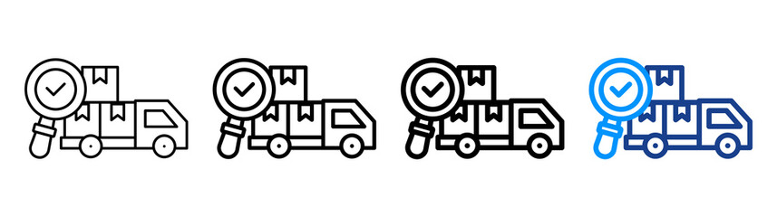 Cargo Inspection Icon Different Style Outline Collection Set