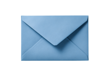 Light blue textured envelope with circular metal clasp on black background paper, Isolated On White Background, Png Transparent