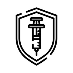 Shield and syringe icon