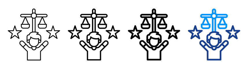 Human Dignity Icon Different Style Outline Collection Set