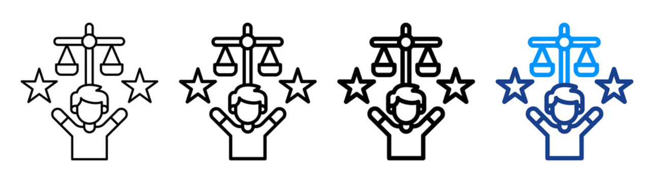 Human Dignity Icon Different Style Outline Collection Set