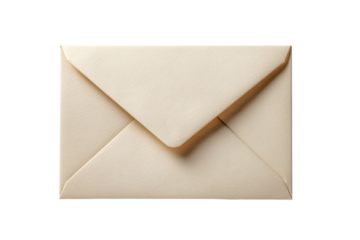 Cream colored envelope with embossed monogram seal on black background beige ivory, Isolated On White Background, Png Transparent