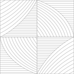 Abstract geometric pattern with circular waves and futuristic blue-gray lines