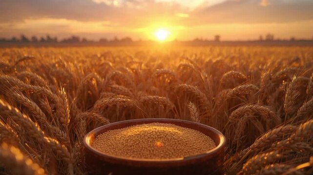 Golden Wheat Fields at Sunrise for Baisakhi Harvest Celebration