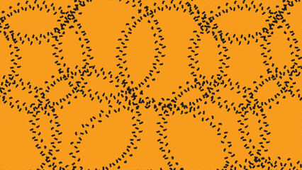 Seamless orange tiger skin pattern with floral and swirling decorative elements