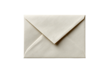 Cream colored envelope with textured paper and gold seal on black background white beige, Isolated On White Background, Png Transparent