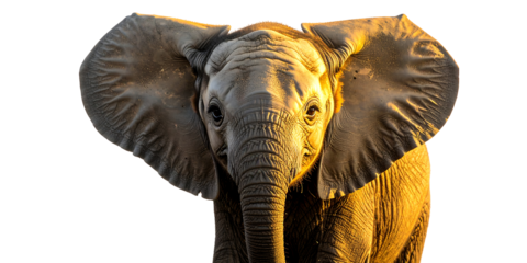 Isolated Elephant on Transparent Background