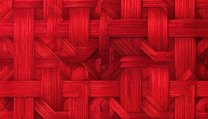 Vibrant Red Woven Texture Background Pattern.