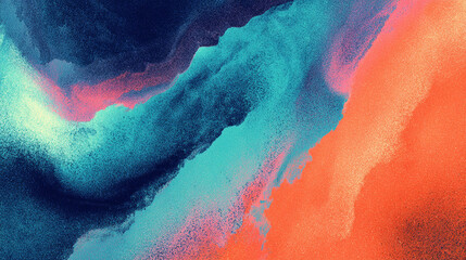 A vibrant abstract background featuring blended turquoise, orange, and pink gradients with soft grainy texture and subtle noise, ideal for lively summer event posters and modern graphic design.

