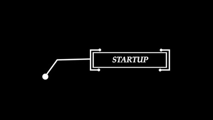 Call out Box With The Word Startup On A Black Background business launch.