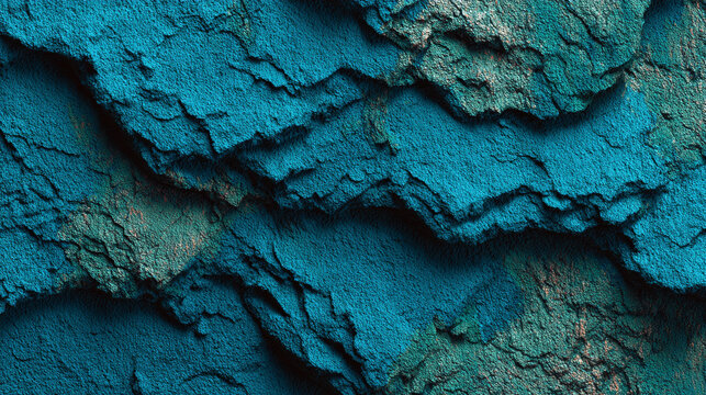 Vibrant blue and green textured wallpaper design with rich color depth and artistic surface detail, creating a bold aesthetic decor background for modern interiors and creative visuals.
