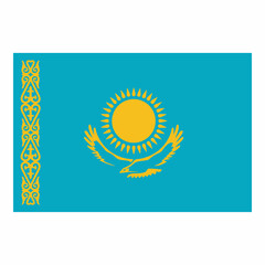 Kazakhstan National Flag Vector: Sun, Steppe Eagle, Sky Blue Banner