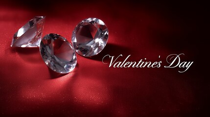Luxury Romantic Design with Crystal Diamonds and Calligraphy for Valentine&rsquo;s Day