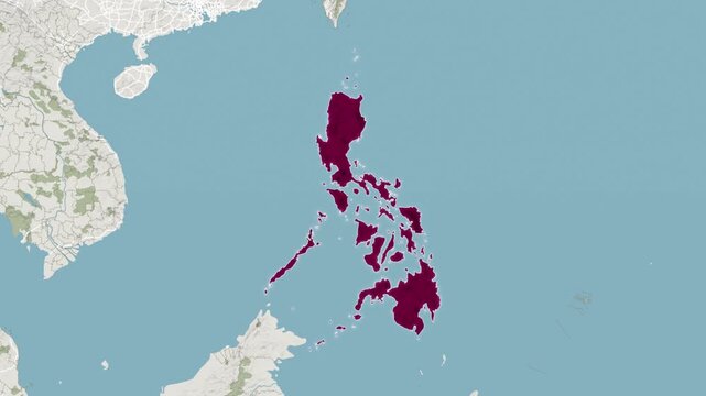 Philippines Map animation zoom in, Map Philippines