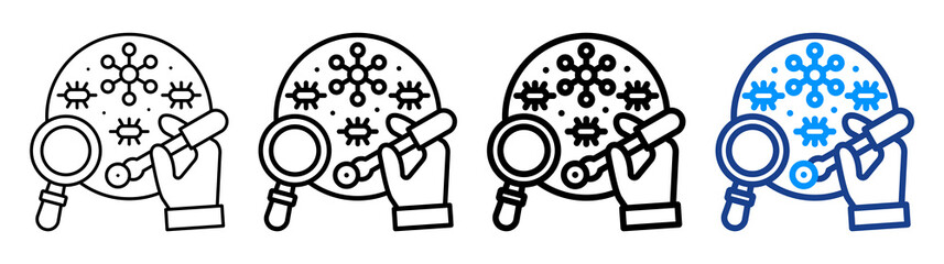 Microbiology Icon Different Style Outline Collection Set