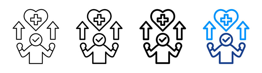 Improve Health Icon Different Style Outline Collection Set