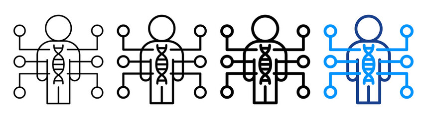 Genome Icon Different Style Outline Collection Set
