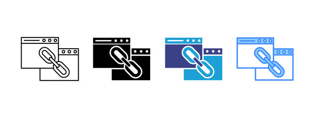 Backlink icon set multiple style collection