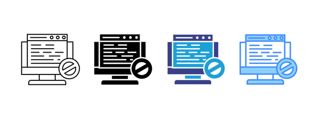 Ad Blocker icon set multiple style collection