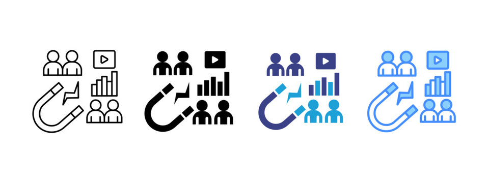 Inbound Marketing icon set multiple style collection