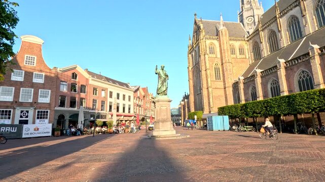Evening Walk Through Grote Markt Square in Haarlem