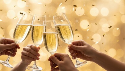 Champagne glasses clink in celebration marking a meaningful milestone filled with joy and anticipation