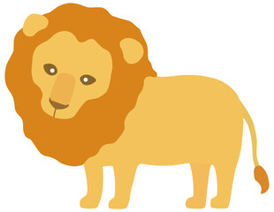 シンプルなライオンのイラスト ベクター素材