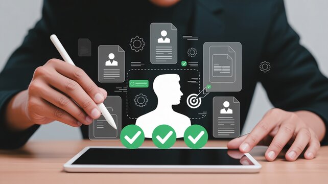 Seamless digital recruitment process with tablet for efficient hiring solutions