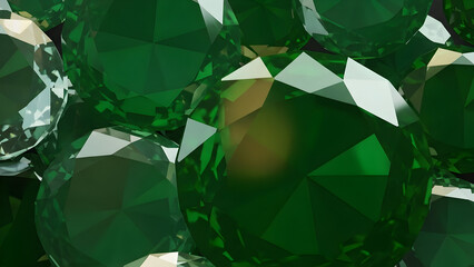 Rich Emerald Green Gemstones Macro Background Luxury Diamond Jewelry Pattern Concept