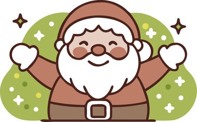Jolly Santa Claus Character in Traditional Red Suit Holiday Design