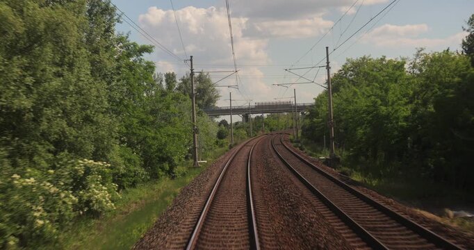 Railway travel rear view