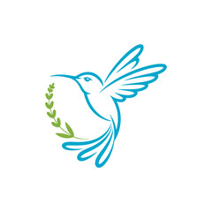 Obraz premium Modern hummingbird colorful nature emblem design