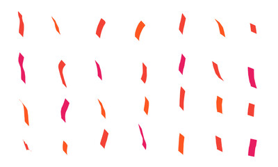 Abstract Colorful Wavy Confetti Elements on Transparent Background