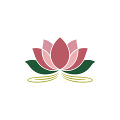 Abstract lotus flower geometric luxury logo