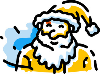 Santa Claus Broken Line Art Vector Illustration Holiday Character
